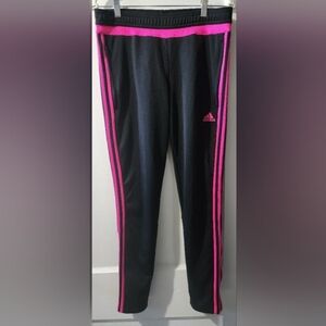 🌸🌷Adidas Women's Black Joggers with Pink Accents